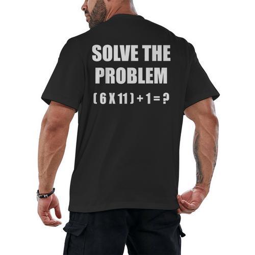 Solve The Problem Math Teacher Joke 67 Six Seven Meme Men's Back Print T-Shirt - teacherstshirts.com AU
