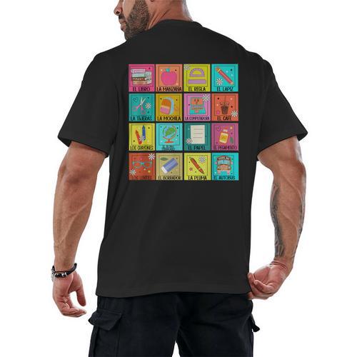 Spanish Teacher Back To School Maestra Dual Language Crew Men's Back Print T-Shirt - teacherstshirts.com CA