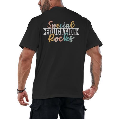 Special Education Rocks Sped Teacher Students Back To School Men's Back Print T-Shirt - teacherstshirts.com