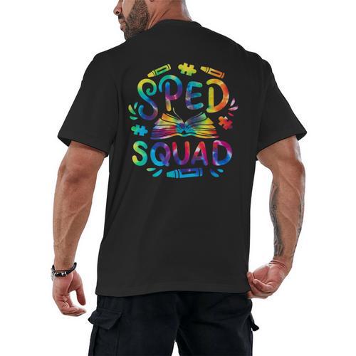 Special Education Teacher Sped Squad SPED Teacher Tie Dye Men's Back Print T-Shirt - teacherstshirts.com AU