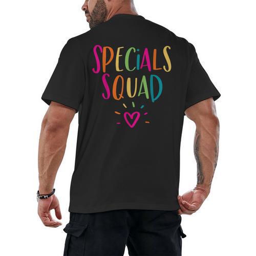 Specials Squad Art Music PE Tech Gym Teacher Team Men's Back Print T-Shirt - teacherstshirts.com UK