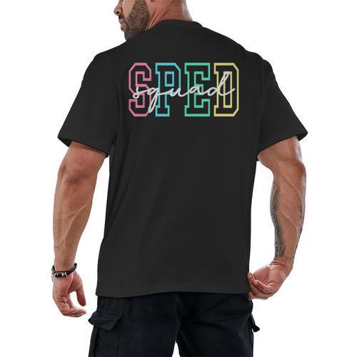 SPED Squad Team SPED Teacher Special Education Teacher Men's Back Print T-Shirt - teacherstshirts.com AU