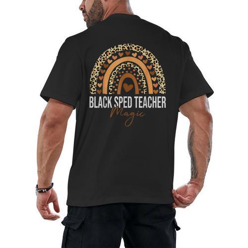 SPED Teacher Teacher Educator Magic Africa Proud Men's Back Print T-Shirt - teacherstshirts.com