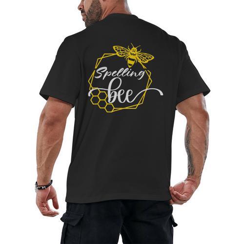 Spelling Bee Halloween Costume For Teachers Men's Back Print T-Shirt - teacherstshirts.com AU