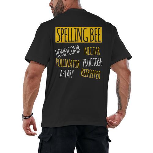 Spelling Bee Halloween Pun Costume Beekeeper Teacher Men's Back Print T-Shirt - teacherstshirts.com AU