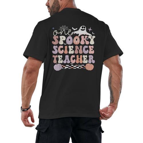 Spooky Science Teacher Halloween Science Teaching For Men Women Men's Back Print T-Shirt - teacherstshirts.com AU