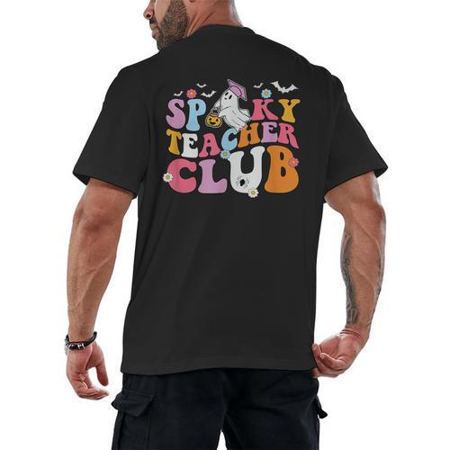 Spooky Teacher Club Halloween Men's Back Print T-Shirt - teacherstshirts.com AU