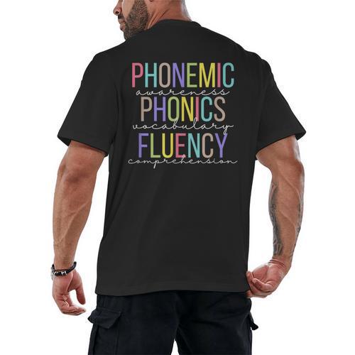 Spring Easter Reading Teacher Science Of Reading Men's Back Print T-Shirt - teacherstshirts.com AU