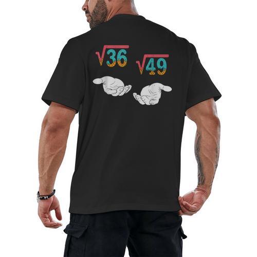 Square Root 36 49 Meme 67 Ice Cream Drip Math Teacher Tee Men's Back Print T-Shirt - teacherstshirts.com UK