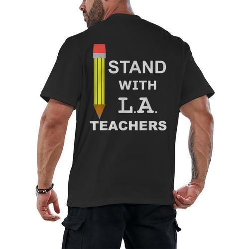 Stand With LA Teachers Tshirt United Los Angeles T Shirt Men Women Kids Men's Back Print T-Shirt - teacherstshirts.com
