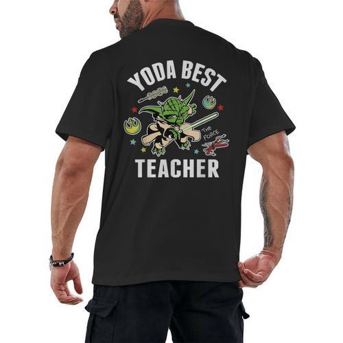 Star Wars Yoda Best Teacher Icons Men's Back Print T-Shirt - teacherstshirts.com