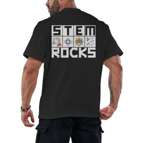 STEM Rocks Science Technology Engineering Math STEM Teacher Men's Back Print T-Shirt - teacherstshirts.com AU