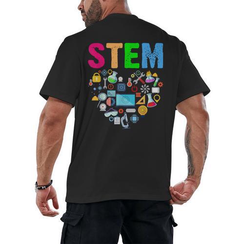STEM Science Technology Engineering Math Teacher Men's Back Print T-Shirt - teacherstshirts.com AU
