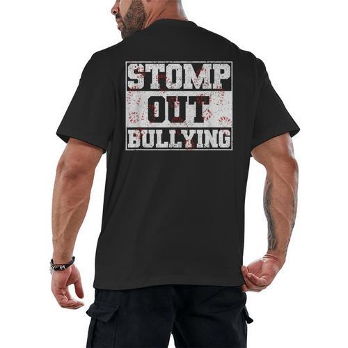 Stomp Out Bullying Back To School Education Teacher Men's Back Print T-Shirt - teacherstshirts.com AU