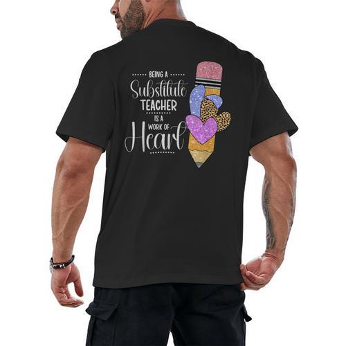 Being A Substitute Teacher Substitute Teaching Men's Back Print T-Shirt - teacherstshirts.com