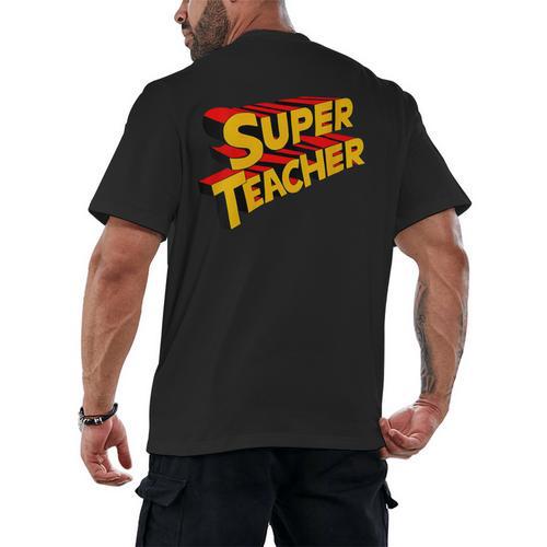 Super Teacher SuperTeacher Men's Back Print T-Shirt - teacherstshirts.com AU