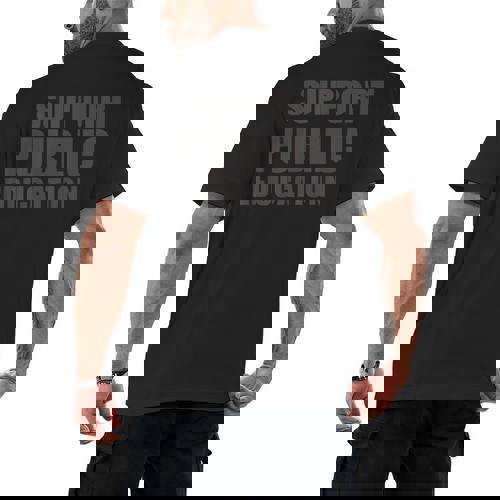 Support Public Education Protect Teachers Students Schools Men&#x27;s Back Print T-Shirt - teacherstshirts.com