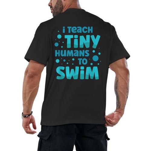 Swimming Teacher I Teach Tiny Humans To Swim Swim Instructor Men's Back Print T-Shirt - teacherstshirts.com DE