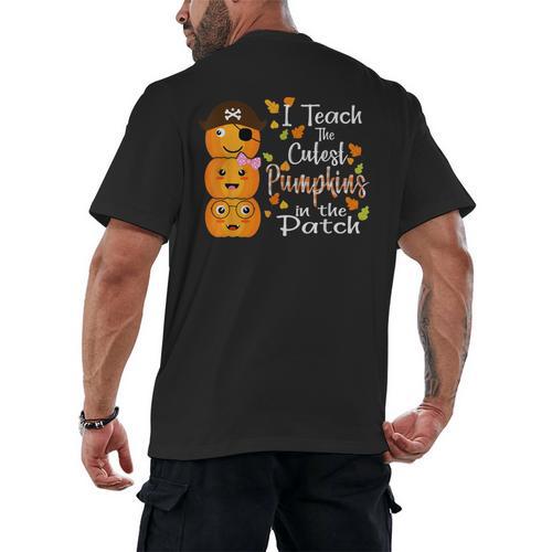 I Teach The Cutest Pumpkins Halloween Shirt For Teachers Men's Back Print T-Shirt - teacherstshirts.com DE