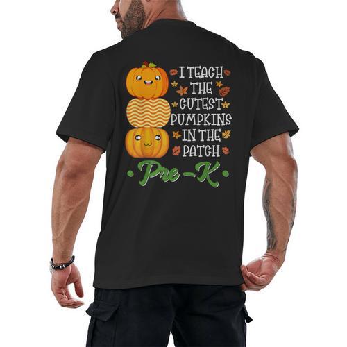 I Teach Cutest Pumpkins In Patch Thanksgiving Teacher Pre-K For Men Women Men's Back Print T-Shirt - teacherstshirts.com AU