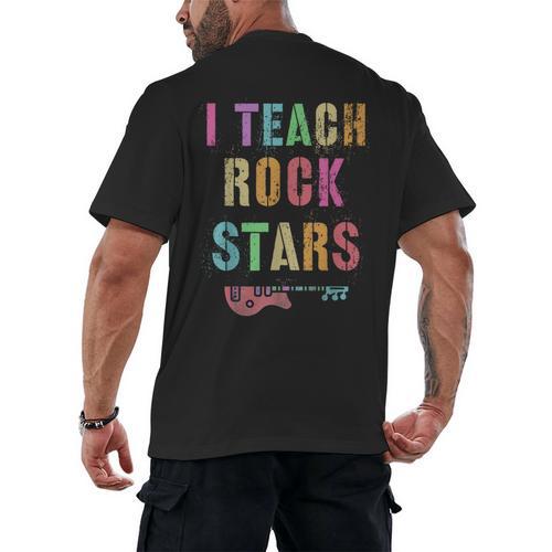 I TEACH ROCKSTARS Band Vibes Teacher Rocks My Music Teaching Men's Back Print T-Shirt - teacherstshirts.com UK