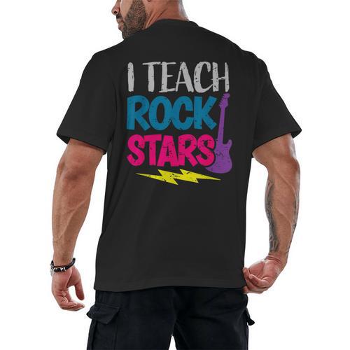 I Teach Rockstars Tee Orchestra Music Teacher Back To School Men's Back Print T-Shirt - teacherstshirts.com