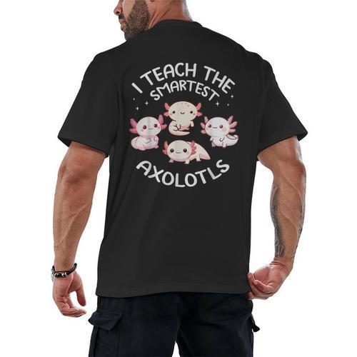 I Teach The Smartest Axolotls Cute Teacher Axolotl Men's Back Print T-Shirt - teacherstshirts.com DE