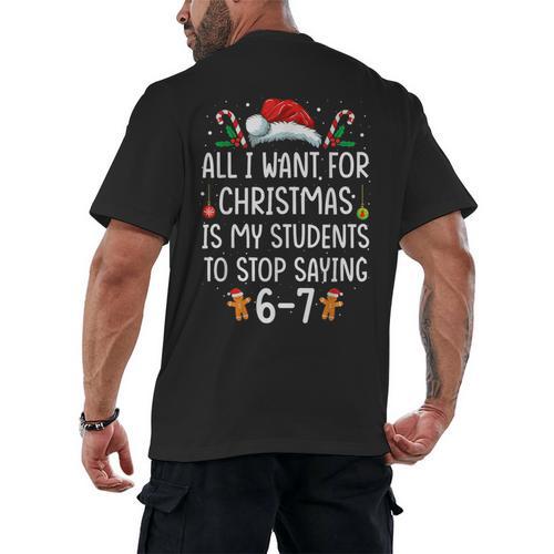 Teacher 67 Christmas Six Seven 6-7 For Men Women Humor Men's Back Print T-Shirt - teacherstshirts.com
