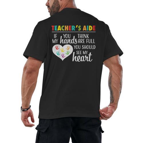 Teacher Aide Appreciation Cute Heart Tee For Women Men's Back Print T-Shirt - teacherstshirts.com DE
