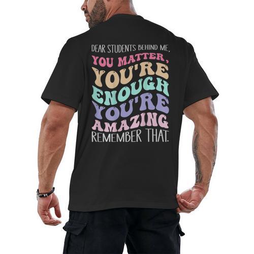 Teacher Dear Students Behind Me 1st Day Of School On Back Men's Back Print T-Shirt - teacherstshirts.com