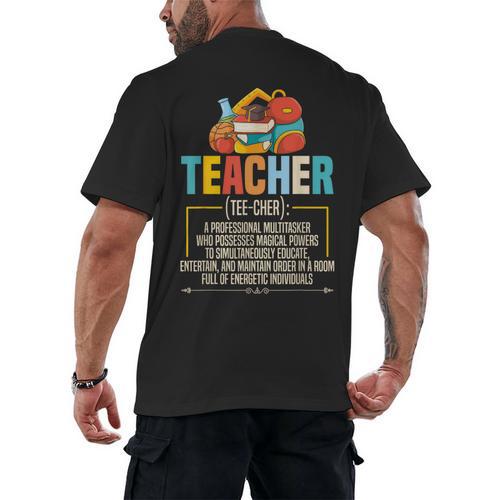 Teacher Definition Teaching School Teacher Men Women Men's Back Print T-Shirt - teacherstshirts.com