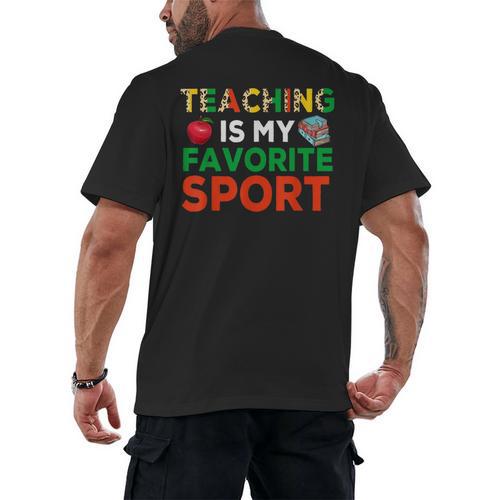 Teacher Is My Favorite Sport Teacher Teaching Lover Men's Back Print T-Shirt - teacherstshirts.com AU
