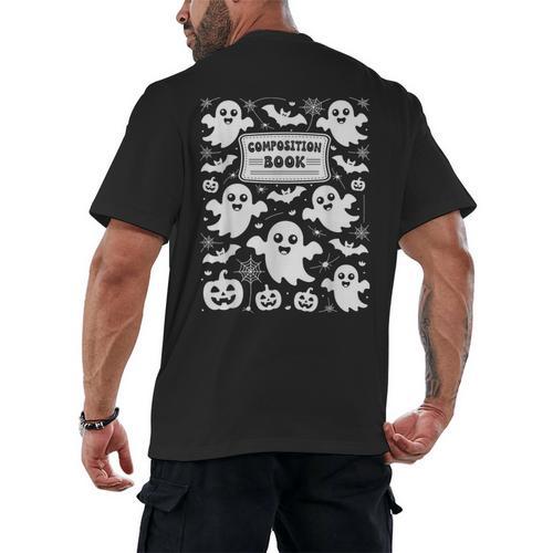 Teacher Halloween Composition Notebook Costume Halloween Men's Back Print T-Shirt - teacherstshirts.com AU