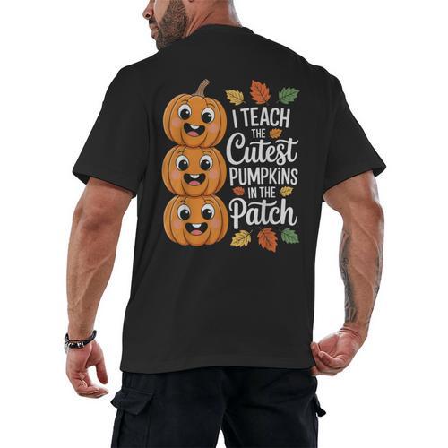 Teacher Halloween Tshirts I Teach The Cutest Pumpkins Men's Back Print T-Shirt - teacherstshirts.com UK