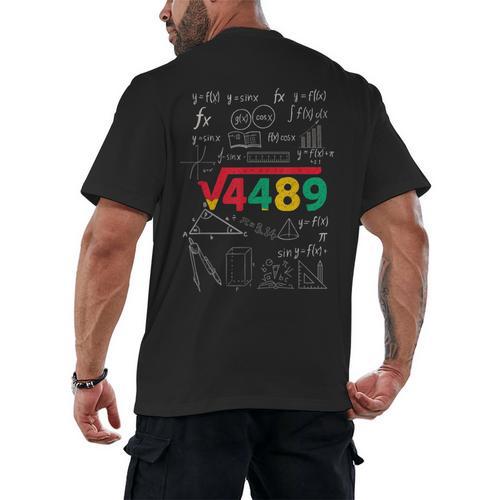 Teacher Math 67 Meme Square Root 4489 Slang Six Seven Men's Back Print T-Shirt - teacherstshirts.com AU
