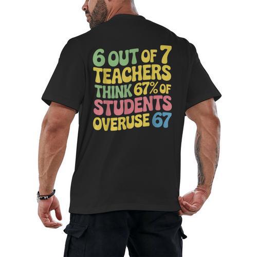Teacher Overuse 67 Teacher Men's Back Print T-Shirt - teacherstshirts.com