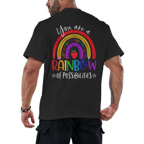 Teacher You Are a Rainbow Of Possibilities Funny Men's Back Print T-Shirt - teacherstshirts.com AU