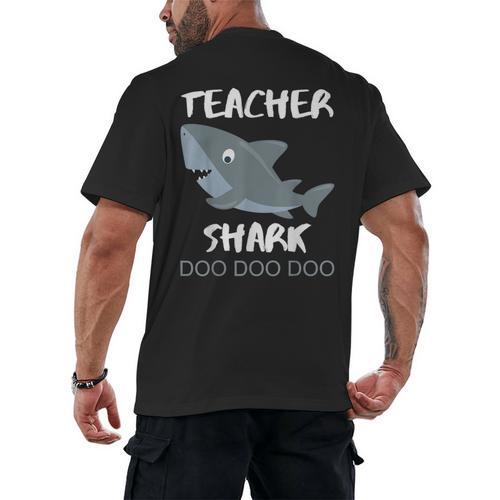Teacher Shark Shirt Christmas Idea For Him Her Men's Back Print T-Shirt - teacherstshirts.com