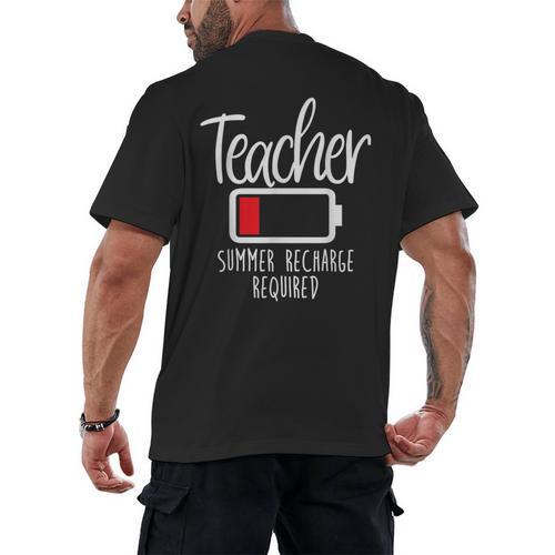 Teacher Summer Recharge Required Last Day School Women Men's Back Print T-Shirt - teacherstshirts.com AU