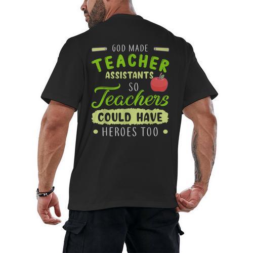Teacher Teaching Assistant Aide Hero Men's Back Print T-Shirt - teacherstshirts.com