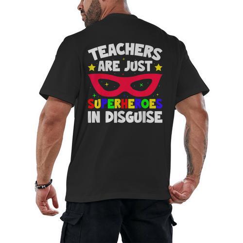 Teachers Are Just Superheroes In Disguise School Men's Back Print T-Shirt - teacherstshirts.com AU