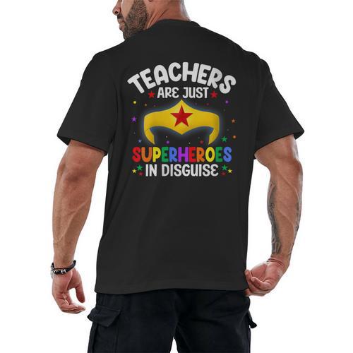 Teachers Are Just Superheroes In Disguise School Women Men Men's Back Print T-Shirt - teacherstshirts.com AU