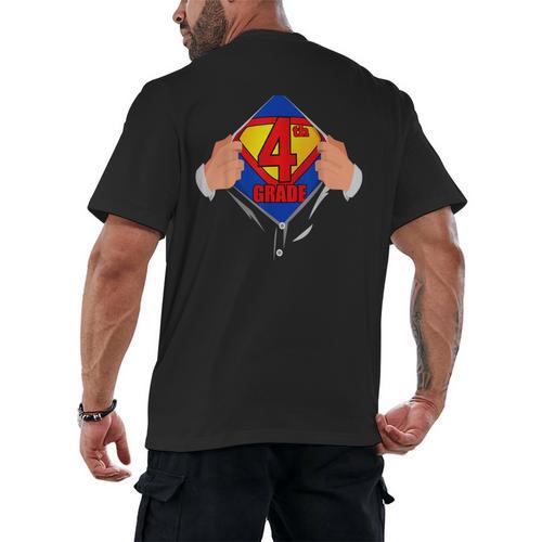 Teachers Are Superheroes 4th Grade Super Teacher Staff Men Women Men's Back Print T-Shirt - teacherstshirts.com AU