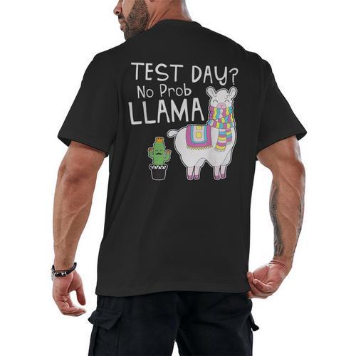 Teachers Testing Day Test Day No Prob Llama Teacher Men's Back Print T-Shirt - teacherstshirts.com AU