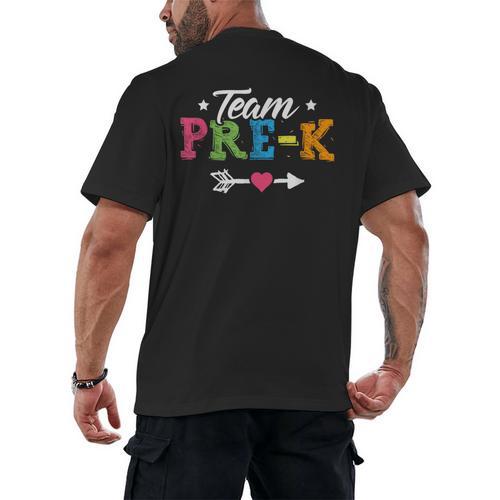 Team Pre-K Shirt PreSchool Teacher Student Back To School Men's Back Print T-Shirt - teacherstshirts.com