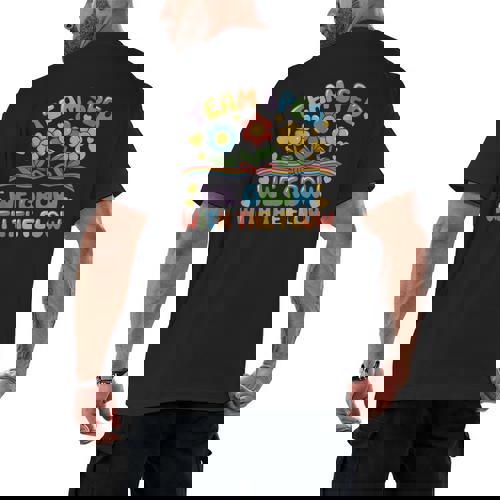 Team SPED We Grow With The Flow Special Ed Teacher Men&#x27;s Back Print T-Shirt - teacherstshirts.com