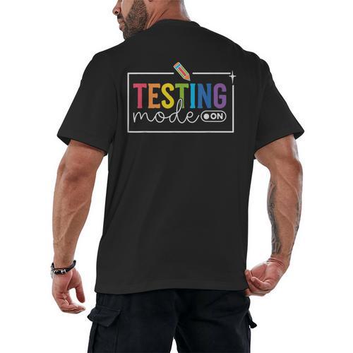 Testing Mode On Testing Day Motivational Teacher Kids Men's Back Print T-Shirt - teacherstshirts.com DE