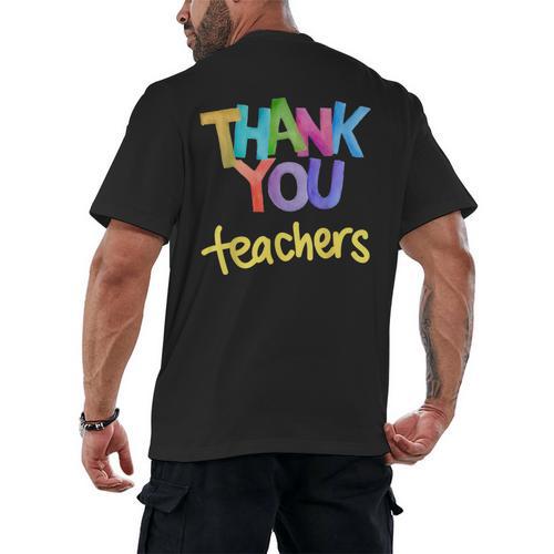 Thank You Teacher Appreciation Graduation Men Women Girls Kids Men's Back Print T-Shirt - teacherstshirts.com