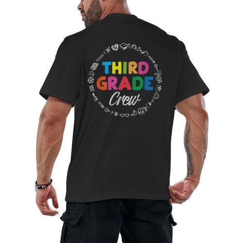 Third Grade Crew First Day Of School 3rd Grade Teacher Men's Back Print T-Shirt - teacherstshirts.com AU