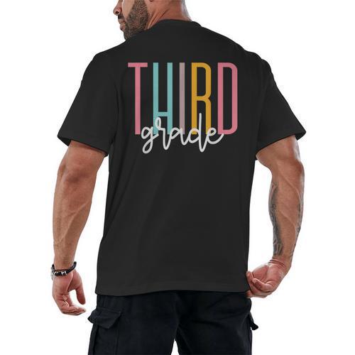 Third Grade Girls Boys Teacher Team 3rd Grade Squad Men's Back Print T-Shirt - teacherstshirts.com AU